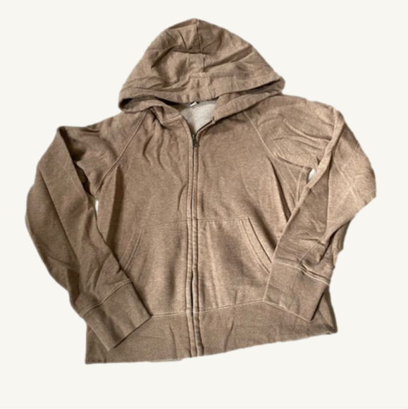 Uniqlo Tops - Uniqlo Zip Up Hoodie Sweater Dark Tan Beige XS